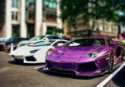 Purple TRON Lamborghini Aventador