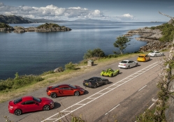 row of super cars at loch ness scotland