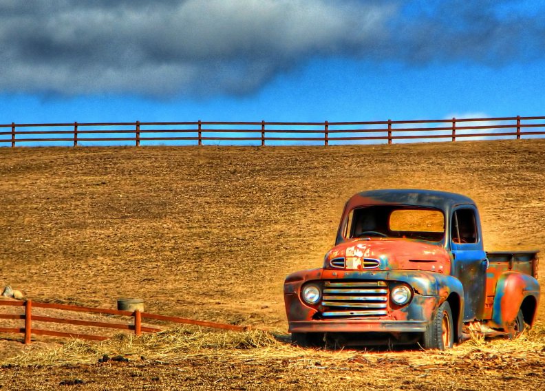 Classic Ford In Field