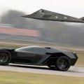 Lamborghini akonian concept with nighthawk jet fighter