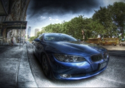BMW parked on the street hdr