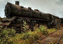 old steam engine at the end of the line