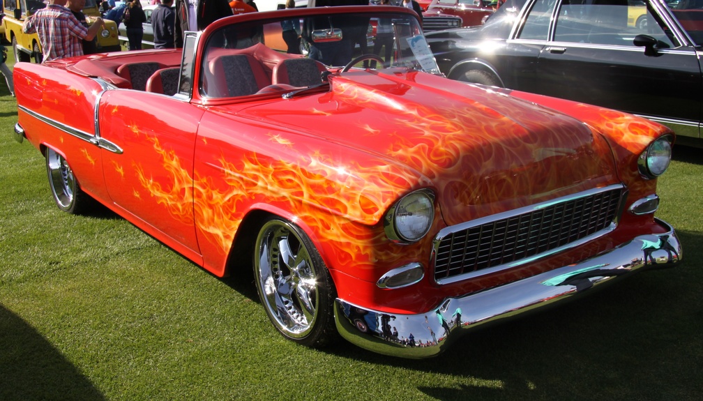 1955 red Chevrolet
