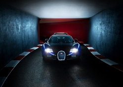 bugatti veyron in an underground parking