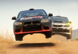 racing car jumping