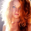 redhead beauty with blue eyes