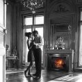 Romantic dance at fire