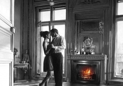 Romantic dance at fire