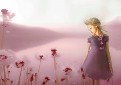 Girl in flower field