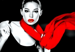 Lady with Red Scarf