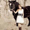 Cowgirl And Horse