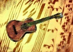Guitar on Abstract Background