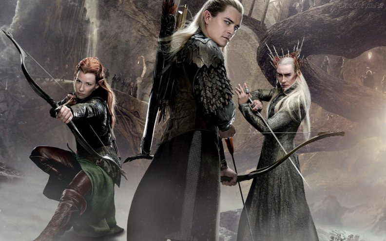 Legolas, Tauriel and Thranduil from the movie The Hobbit the desolation of Smaug