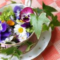 Spring flowers in a  cup