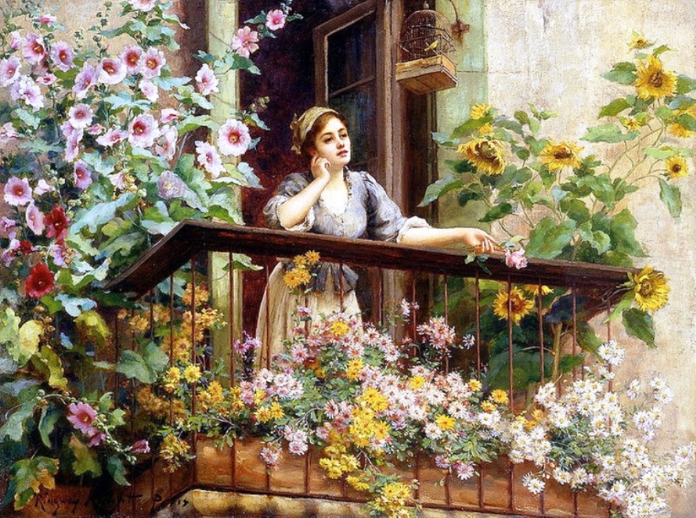Woman in balcony