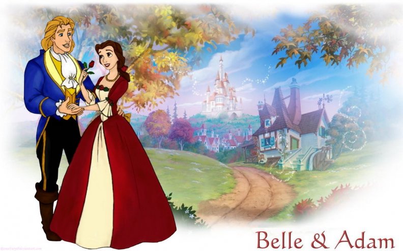 Disney,Couple,Belle,And,Adam