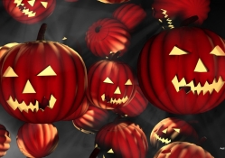 halloween pumpkins suspended