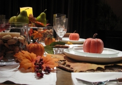 *** Table decorated for thanksgiving ***