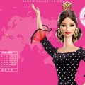 January Spain Barbie Collector 2013 With Pink Bacground