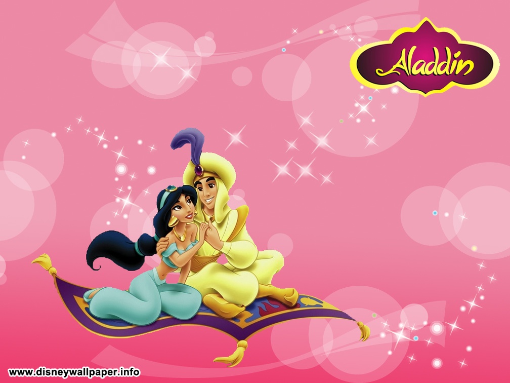 Aladdin,And,Jasmine,Pink,Wallpaper