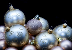 Silver Blue Christmas Balls♥