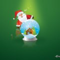 Santa with green world