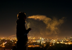 Smoking at the cities horizon
