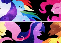 The Mane Six Colored by the Stars