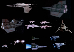Colonial Vipers from Battlestar Galactica 1978 and Earth Starfighters from Buck Rogers 1979