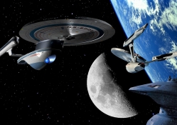 Star Trek Excelsior Chasing Enterprise