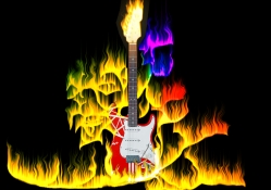 GUitar on Fire Wallpaper jpg