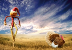 Funny Christmas scarecrow