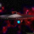 Star Trek Enterprise Leaving Nebula