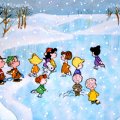 charlie brown and friends ice skating