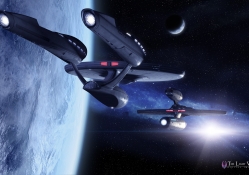 Star Trek New Enterprise and Kelvin