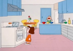 marcie and peppermint patty in kitchen