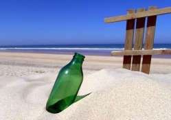 Bottle in beach