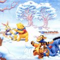 Winnie the pooh and Snowball fight: