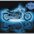 Harley_Davidson néon bleu