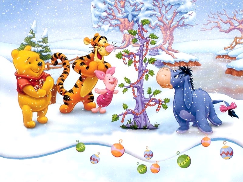 Winnie Pooh and friends at christmas