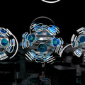 focused spheres blue