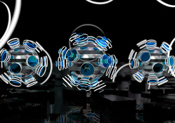 focused spheres blue