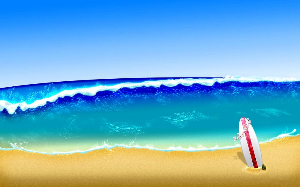 Surfing Wave Widescreen Wallpaper