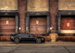 Aston martin v12 vantage at loading docks