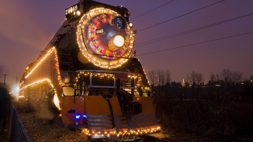 mighty locomotive at christmas