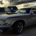 a vintage ford mustang muscle car