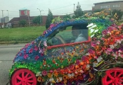 FLOWER COVERED CAR