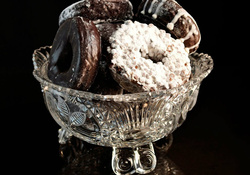 Bowl of Chocolate Donuts