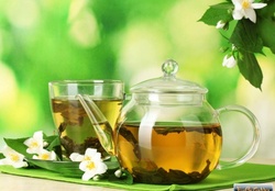tea and jasmine flowers
