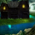cottage under the moonlight